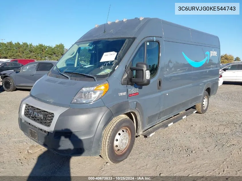 2019 Ram Promaster 3500 Cargo Van High Roof 159 Wb Ext VIN: 3C6URVJG0KE544743 Lot: 40673833