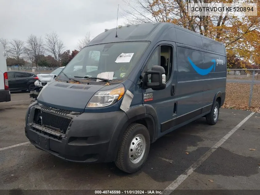 2019 Ram Promaster 2500 High Roof 159 Wb VIN: 3C6TRVDG1KE520894 Lot: 40745598