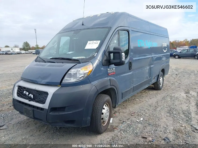 2019 Ram Promaster 3500 Cargo Van High Roof 159 Wb Ext VIN: 3C6URVJG3KE546602 Lot: 40757568