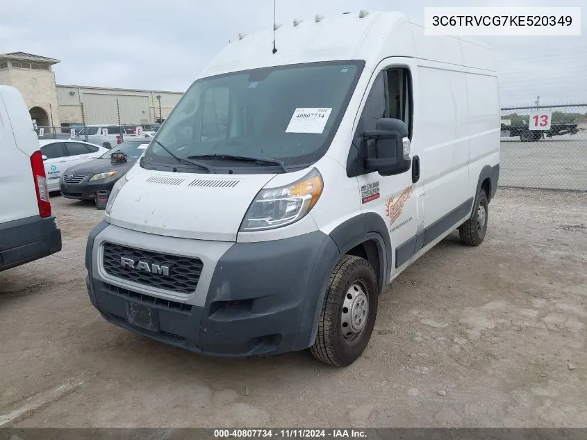 2019 Ram Promaster 2500 2500 High VIN: 3C6TRVCG7KE520349 Lot: 40807734