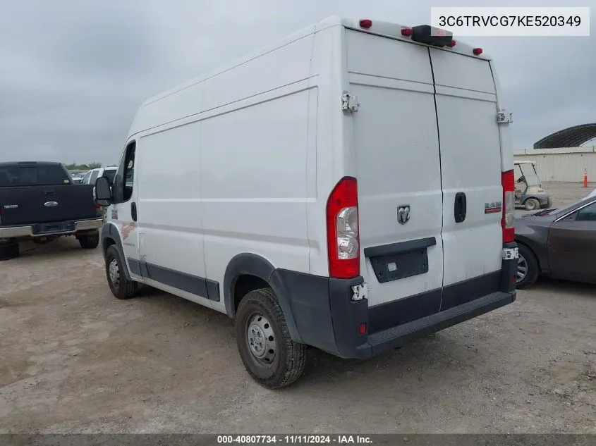 2019 Ram Promaster 2500 2500 High VIN: 3C6TRVCG7KE520349 Lot: 40807734