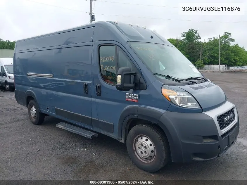 2020 Ram Promaster 3500 Cargo Van High Roof 159 Wb Ext VIN: 3C6URVJG3LE116876 Lot: 39301986