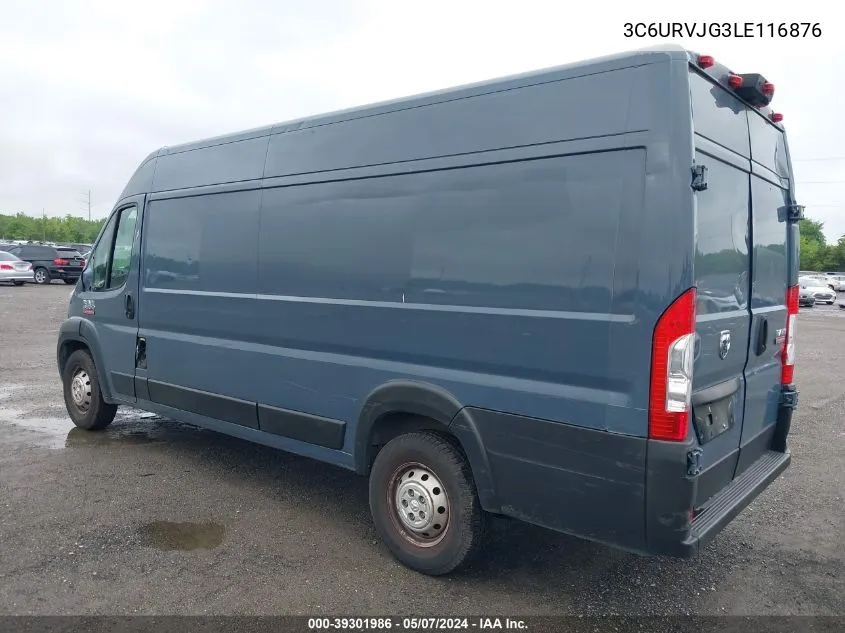 2020 Ram Promaster 3500 Cargo Van High Roof 159 Wb Ext VIN: 3C6URVJG3LE116876 Lot: 39301986