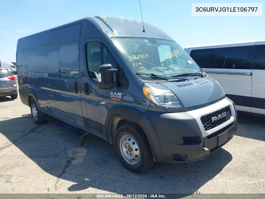 2020 Ram Promaster 3500 Cargo Van High Roof 159 Wb Ext VIN: 3C6URVJG1LE106797 Lot: 39614025