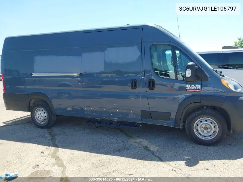 2020 Ram Promaster 3500 Cargo Van High Roof 159 Wb Ext VIN: 3C6URVJG1LE106797 Lot: 39614025