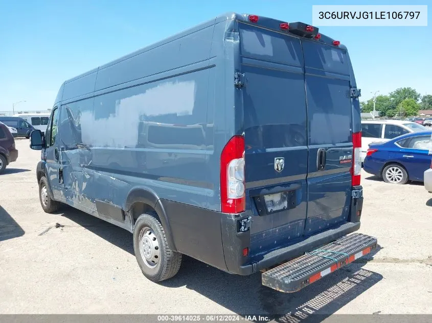 2020 Ram Promaster 3500 Cargo Van High Roof 159 Wb Ext VIN: 3C6URVJG1LE106797 Lot: 39614025