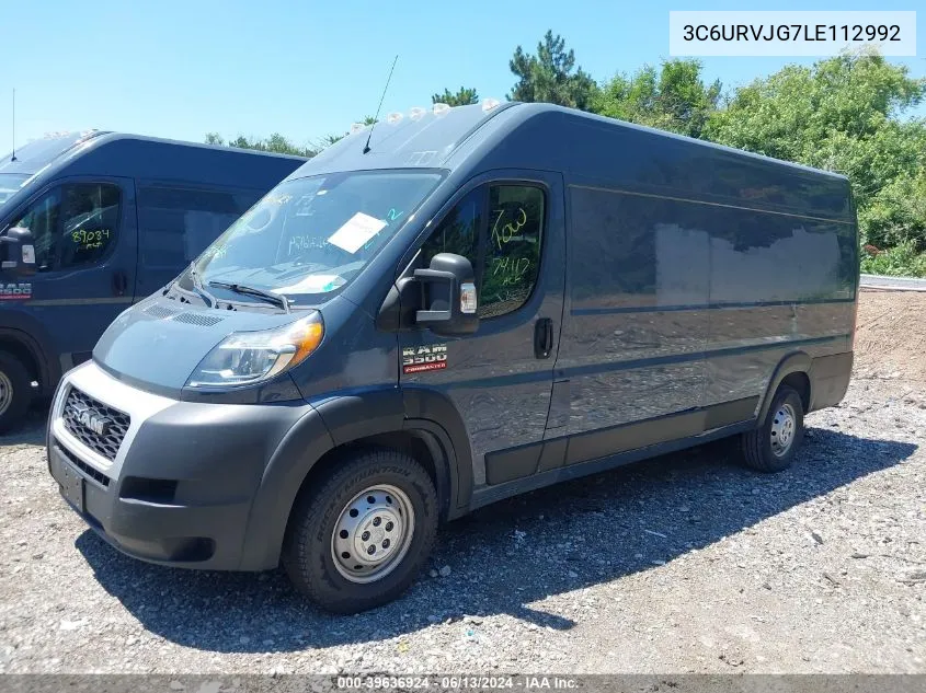 2020 Ram Promaster 3500 Cargo Van High Roof 159 Wb Ext VIN: 3C6URVJG7LE112992 Lot: 39636924