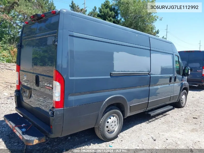 2020 Ram Promaster 3500 Cargo Van High Roof 159 Wb Ext VIN: 3C6URVJG7LE112992 Lot: 39636924