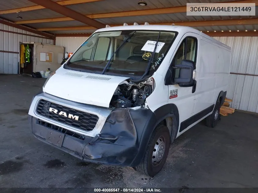 2020 Ram Promaster 1500 Low Roof 136 Wb VIN: 3C6TRVAG4LE121449 Lot: 40085547