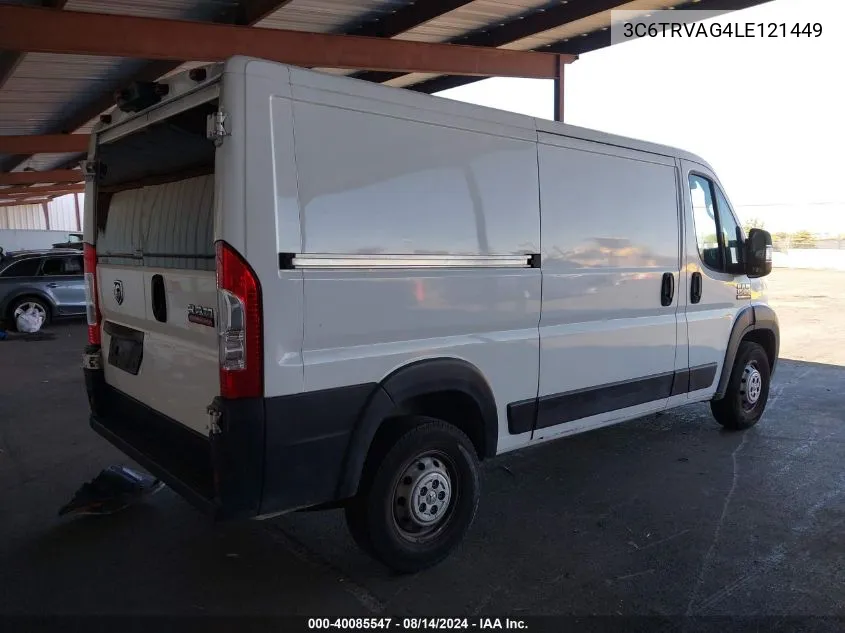 2020 Ram Promaster 1500 Low Roof 136 Wb VIN: 3C6TRVAG4LE121449 Lot: 40085547