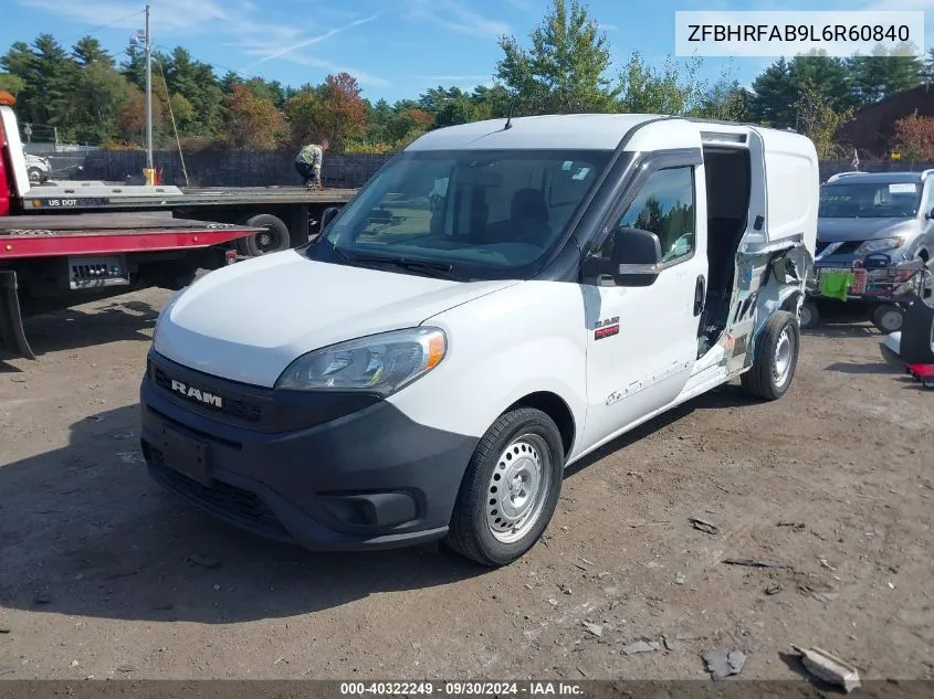 2020 Ram Promaster City Tradesman VIN: ZFBHRFAB9L6R60840 Lot: 40322249