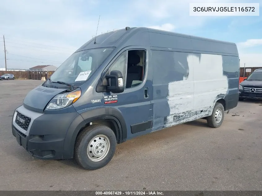 2020 Ram Promaster 3500 Cargo Van High Roof 159 Wb Ext VIN: 3C6URVJG5LE116572 Lot: 40567429