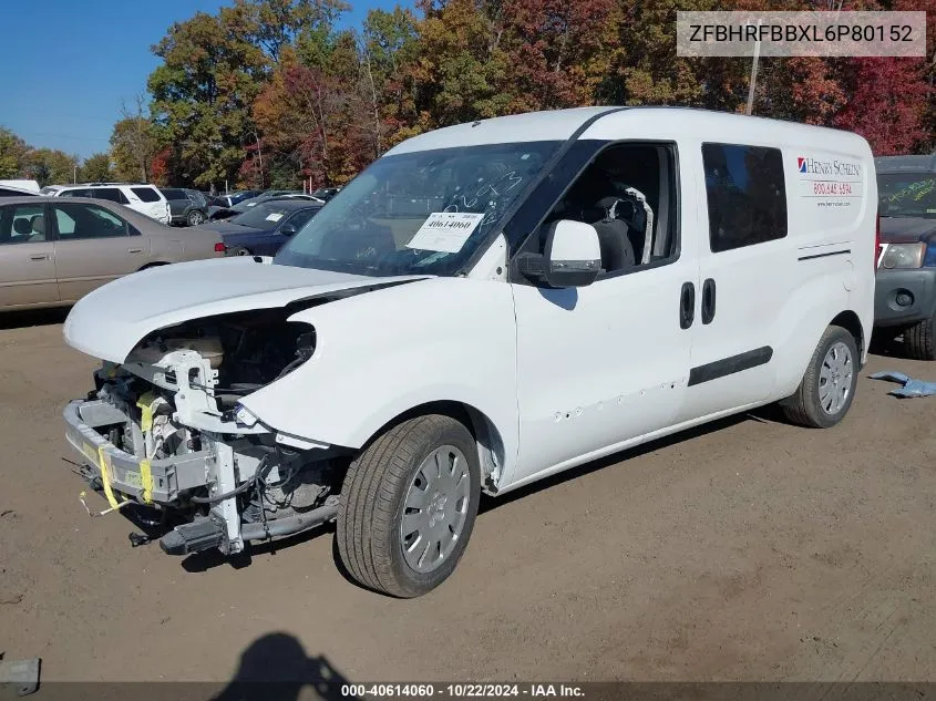 2020 Ram Promaster City Tradesman Slt VIN: ZFBHRFBBXL6P80152 Lot: 40614060