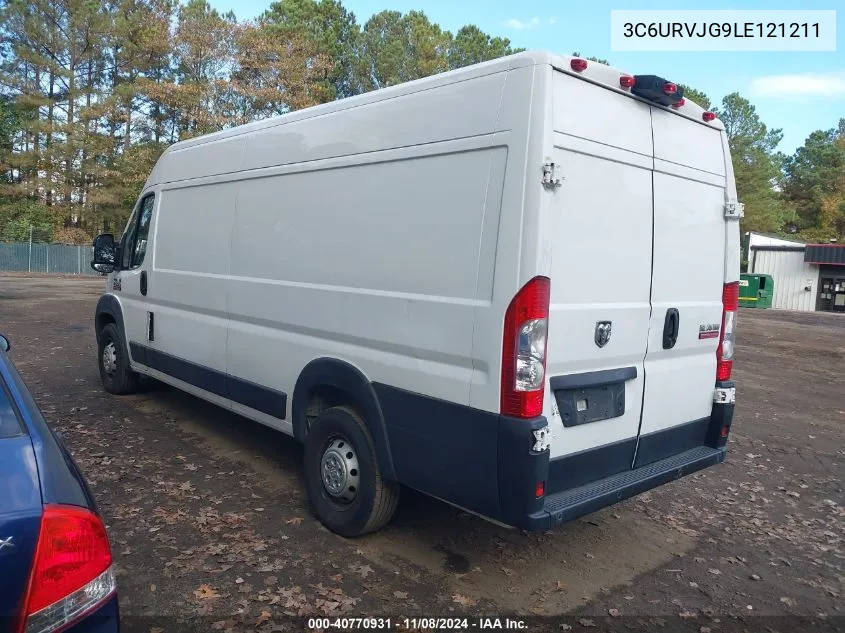 2020 Ram Promaster 3500 Cargo Van High Roof 159 Wb Ext VIN: 3C6URVJG9LE121211 Lot: 40770931