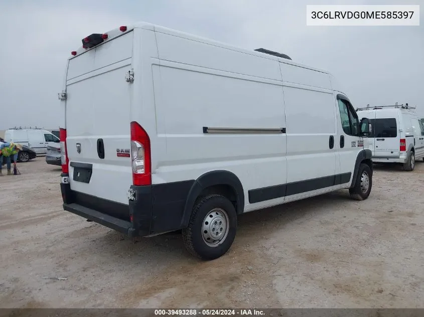 2021 Ram Promaster 2500 High Roof 159 Wb VIN: 3C6LRVDG0ME585397 Lot: 39493288