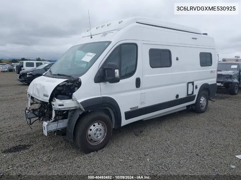 2021 Ram Promaster 2500 High Roof 159 Wb VIN: 3C6LRVDGXME530925 Lot: 40493482