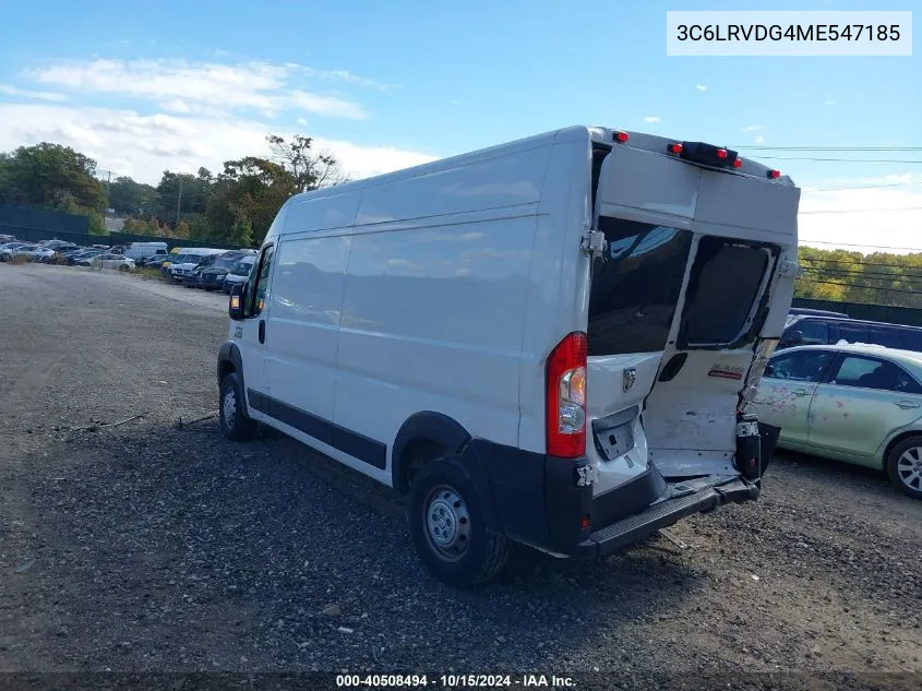 2021 Ram Promaster 2500 High Roof 159 Wb VIN: 3C6LRVDG4ME547185 Lot: 40508494