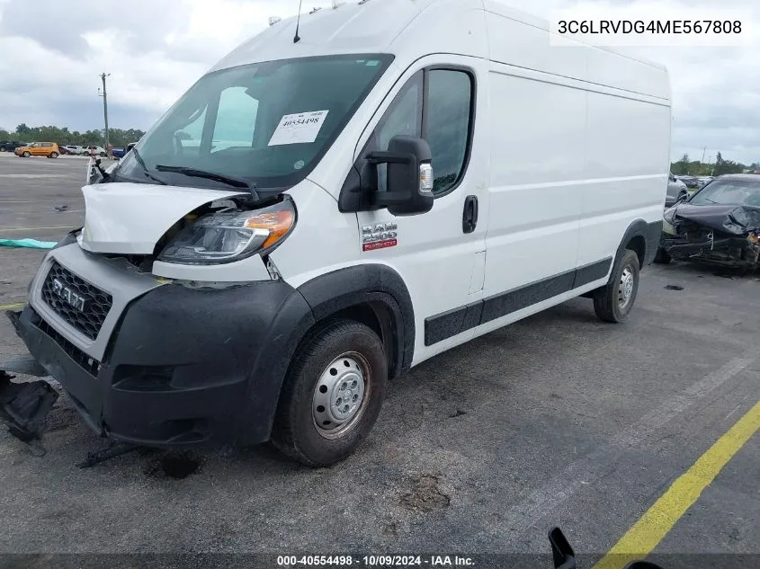 2021 Ram Promaster 2500 High Roof 159 Wb VIN: 3C6LRVDG4ME567808 Lot: 40554498