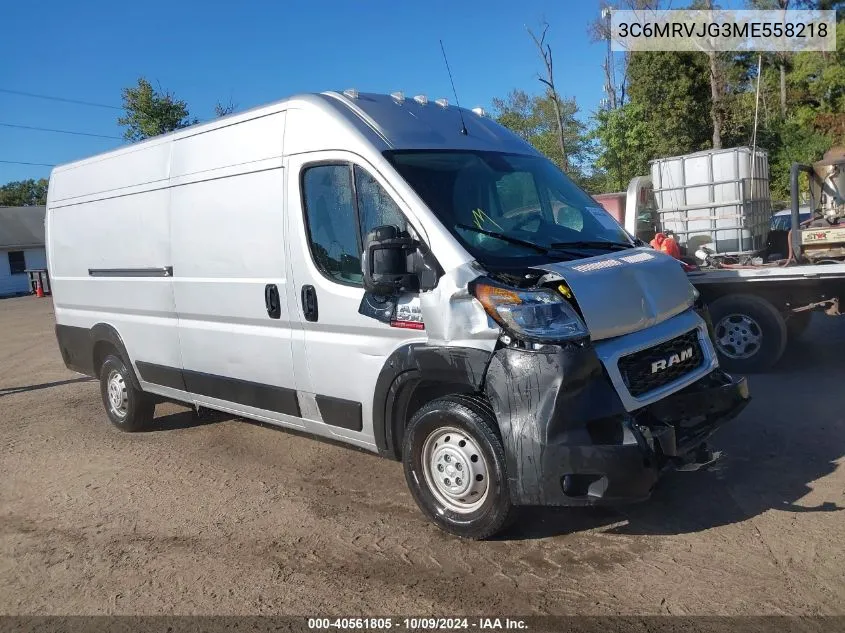 2021 Ram Promaster 3500 Cargo Van High Roof 159 Wb Ext VIN: 3C6MRVJG3ME558218 Lot: 40561805