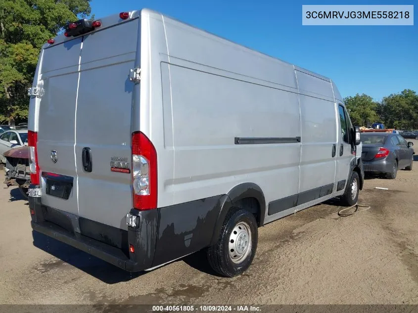 2021 Ram Promaster 3500 Cargo Van High Roof 159 Wb Ext VIN: 3C6MRVJG3ME558218 Lot: 40561805