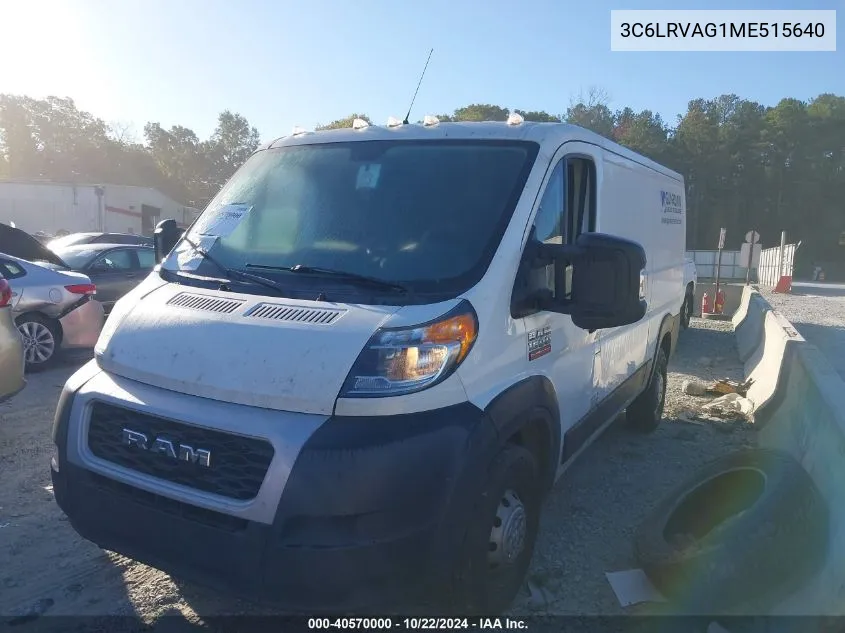 2021 Ram Promaster 1500 Low Roof 136 Wb VIN: 3C6LRVAG1ME515640 Lot: 40570000