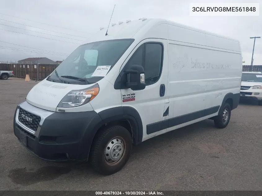 2021 Ram Promaster 2500 VIN: 3C6LRVDG8ME561848 Lot: 40679324