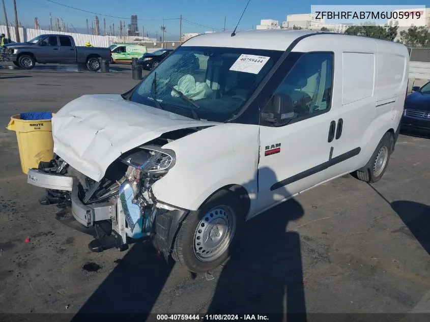 2021 Ram Promaster City Tradesman VIN: ZFBHRFAB7M6U05919 Lot: 40759444