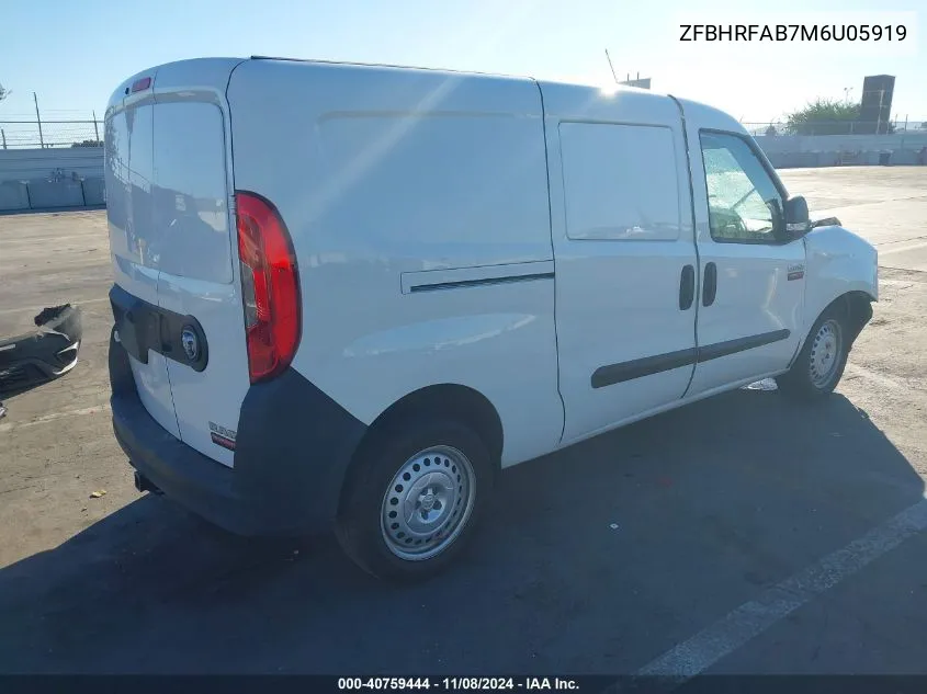 2021 Ram Promaster City Tradesman VIN: ZFBHRFAB7M6U05919 Lot: 40759444