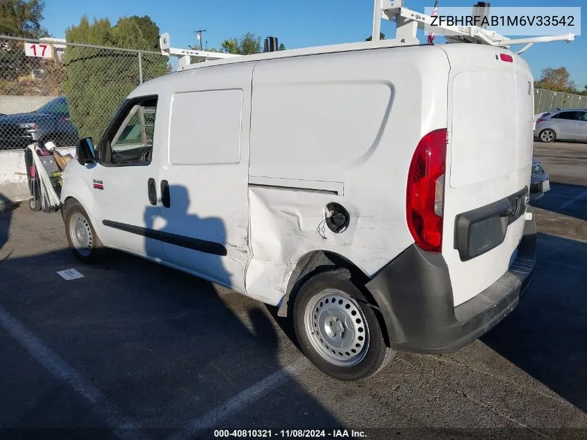 2021 Ram Promaster City Tradesman VIN: ZFBHRFAB1M6V33542 Lot: 40810321