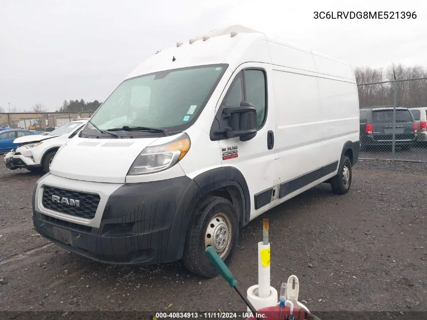 2021 Ram Promaster 2500 High Roof 159 Wb VIN: 3C6LRVDG8ME521396 Lot: 40834913