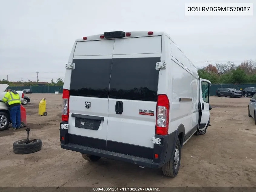 2021 Ram Promaster 2500 High Roof 159 Wb VIN: 3C6LRVDG9ME570087 Lot: 40851251