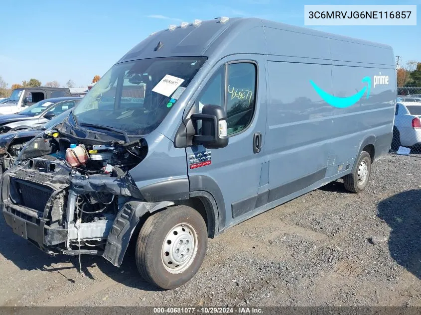 2022 Ram Promaster 3500 Cargo Van High Roof 159 Wb Ext VIN: 3C6MRVJG6NE116857 Lot: 40681077