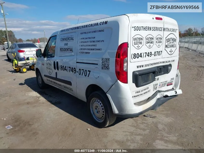 2022 Ram Promaster City Cargo Van VIN: ZFBHRFAB5N6Y69566 Lot: 40773349