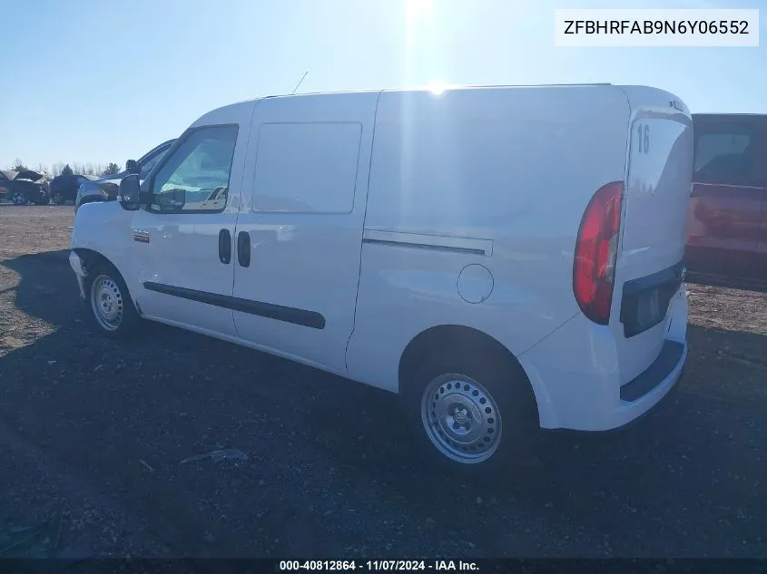 2022 Ram Promaster City Cargo Van VIN: ZFBHRFAB9N6Y06552 Lot: 40812864