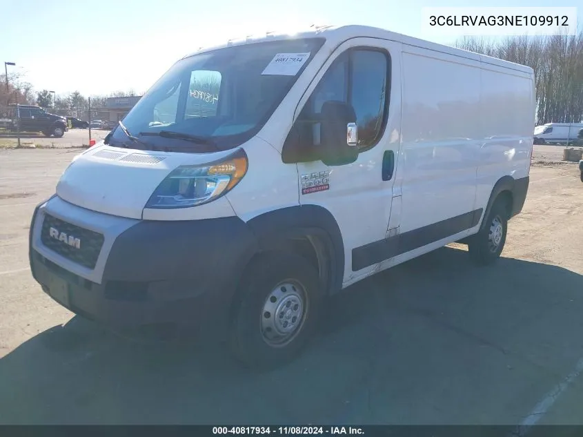 2022 Ram Promaster 1500 Low Roof 136 Wb VIN: 3C6LRVAG3NE109912 Lot: 40817934