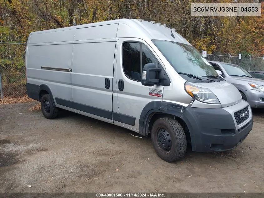 2022 Ram Promaster 3500 Cargo Van High Roof 159 Wb Ext VIN: 3C6MRVJG3NE104553 Lot: 40851506