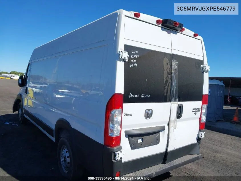 2023 Ram Promaster 3500 Cargo Van High Roof 159 Wb Ext VIN: 3C6MRVJGXPE546779 Lot: 39995495