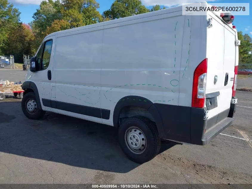 2023 Ram Promaster 1500 Low Roof 136 Wb VIN: 3C6LRVAG2PE600278 Lot: 40559954