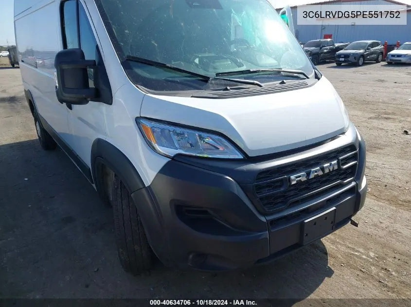 2023 Ram Promaster 2500 High Roof 159 Wb VIN: 3C6LRVDG5PE551752 Lot: 40634706