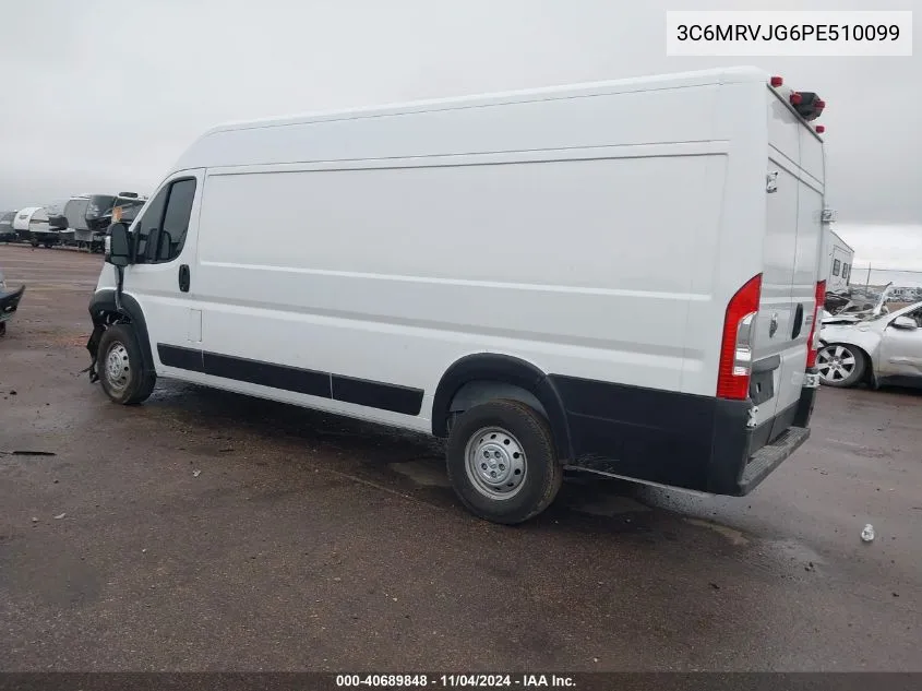 2023 Ram Promaster 3500 Cargo Van High Roof 159 Wb Ext VIN: 3C6MRVJG6PE510099 Lot: 40689848