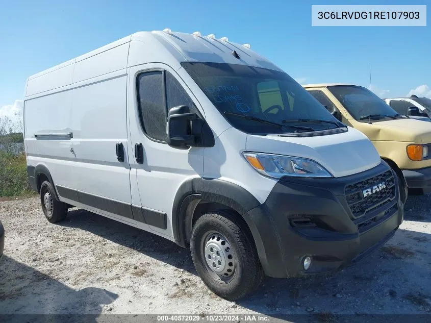 2024 Ram Promaster 2500 Tradesman High Roof 159 Wb W/Pass Seat VIN: 3C6LRVDG1RE107903 Lot: 40572029