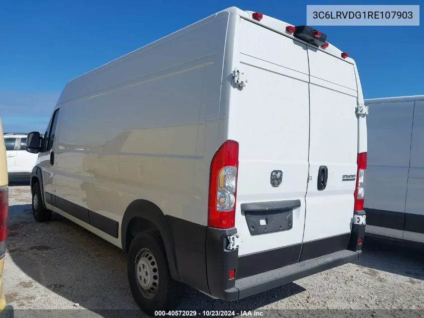 2024 Ram Promaster 2500 Tradesman High Roof 159 Wb W/Pass Seat VIN: 3C6LRVDG1RE107903 Lot: 40572029