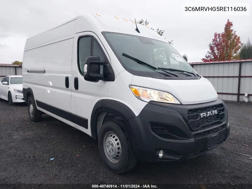 2024 Ram Promaster 3500 Tradesman High Roof 159 Wb W/Pass Seat VIN: 3C6MRVHG5RE116036 Lot: 40740914