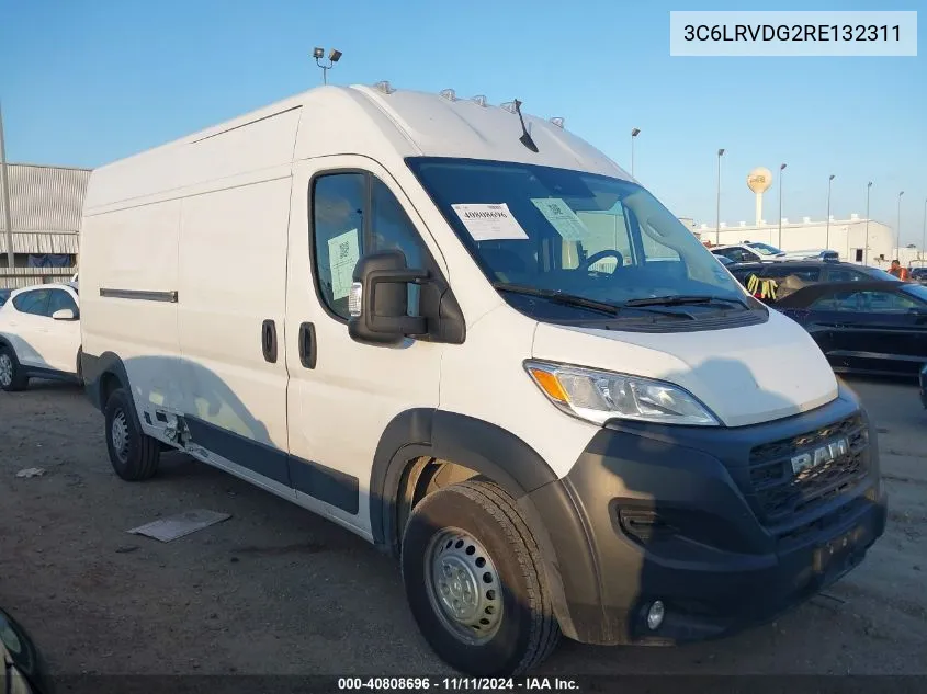 2024 Ram Promaster 2500 Tradesman High Roof 159 Wb W/Pass Seat VIN: 3C6LRVDG2RE132311 Lot: 40808696