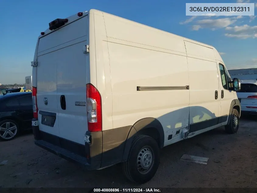 2024 Ram Promaster 2500 Tradesman High Roof 159 Wb W/Pass Seat VIN: 3C6LRVDG2RE132311 Lot: 40808696