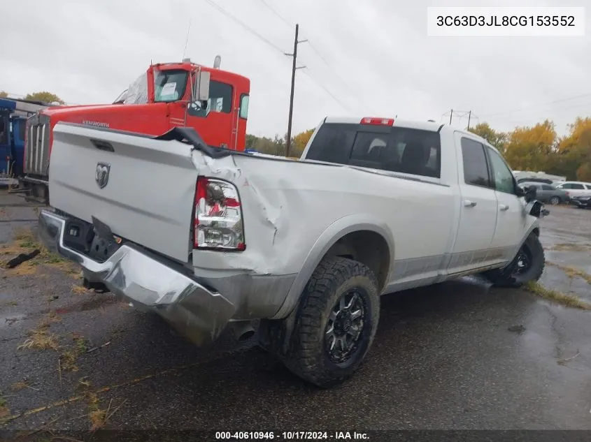 2012 Ram 3500 Laramie VIN: 3C63D3JL8CG153552 Lot: 40610946