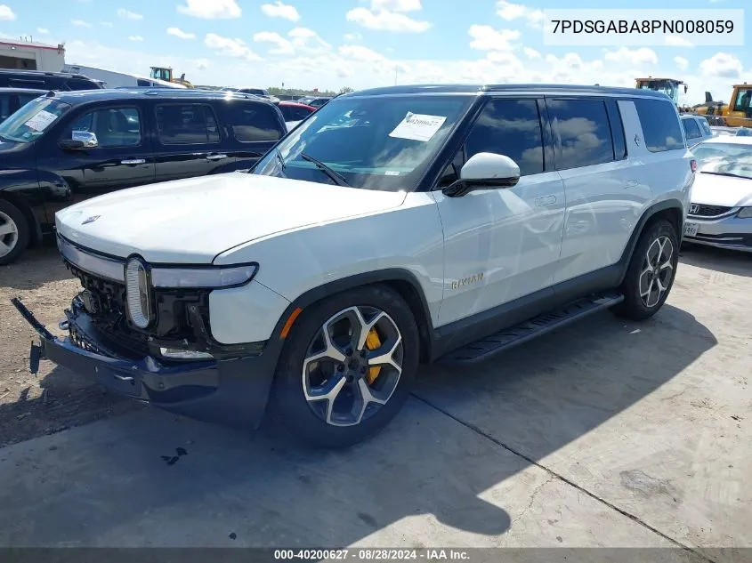 2023 Rivian R1S Adventure VIN: 7PDSGABA8PN008059 Lot: 40200627