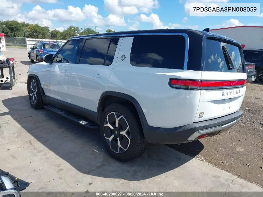 2023 Rivian R1S Adventure VIN: 7PDSGABA8PN008059 Lot: 40200627