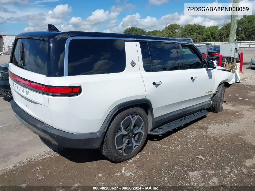 2023 Rivian R1S Adventure VIN: 7PDSGABA8PN008059 Lot: 40200627