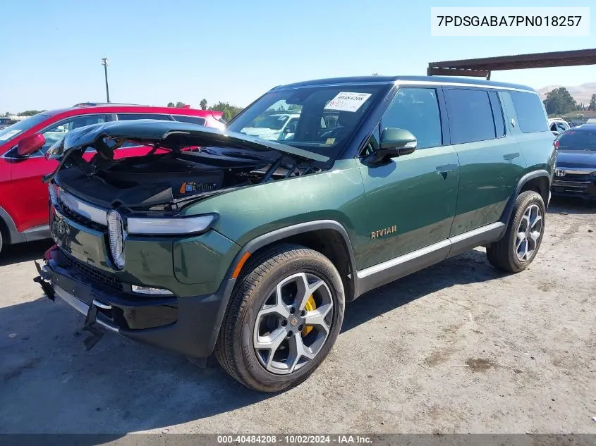 2023 Rivian R1S Adventure VIN: 7PDSGABA7PN018257 Lot: 40484208